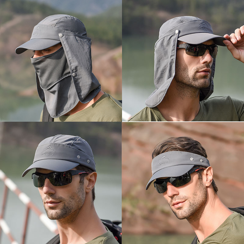 Camping Outdoor Quick Drying Sun Neck Protection Cap Hat - Multifunction Foldable Quick Drying Waterproof Hat
