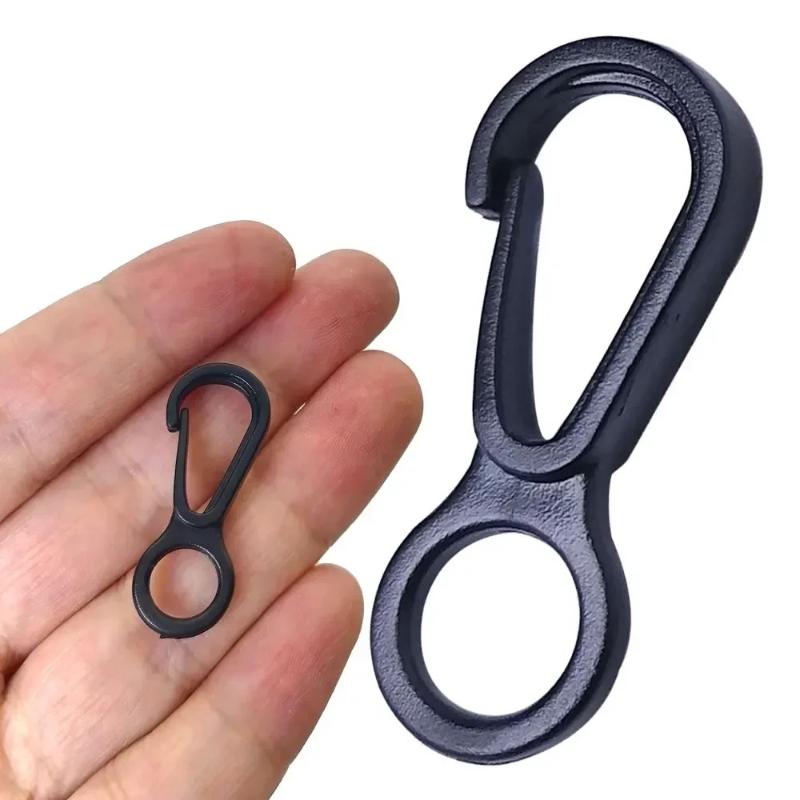 Outdoor Camping Backpack - 20Pcs Durable Black Plastic Snap Hooks