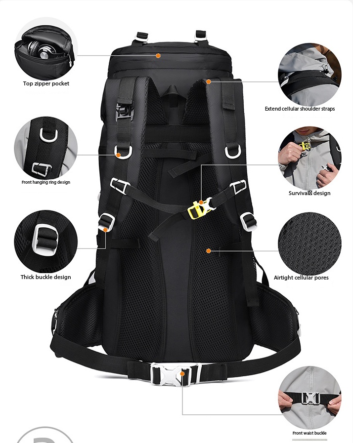 60L Large Capacity Professiona - Outdoor Camping Backpack ulasan dan harga