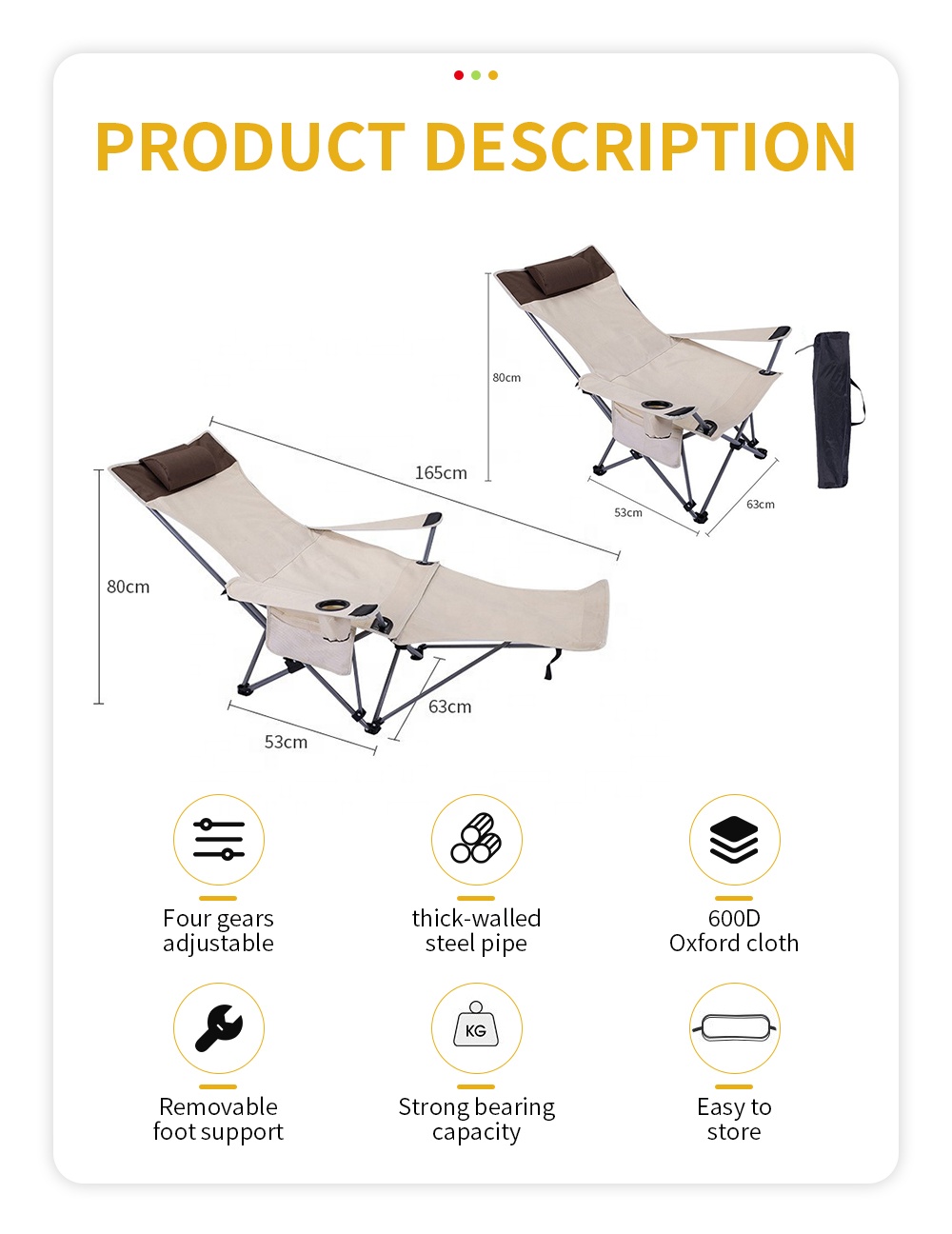 Portable Folding Reclining Cha - Outdoor Camping Furniture ulasan dan harga