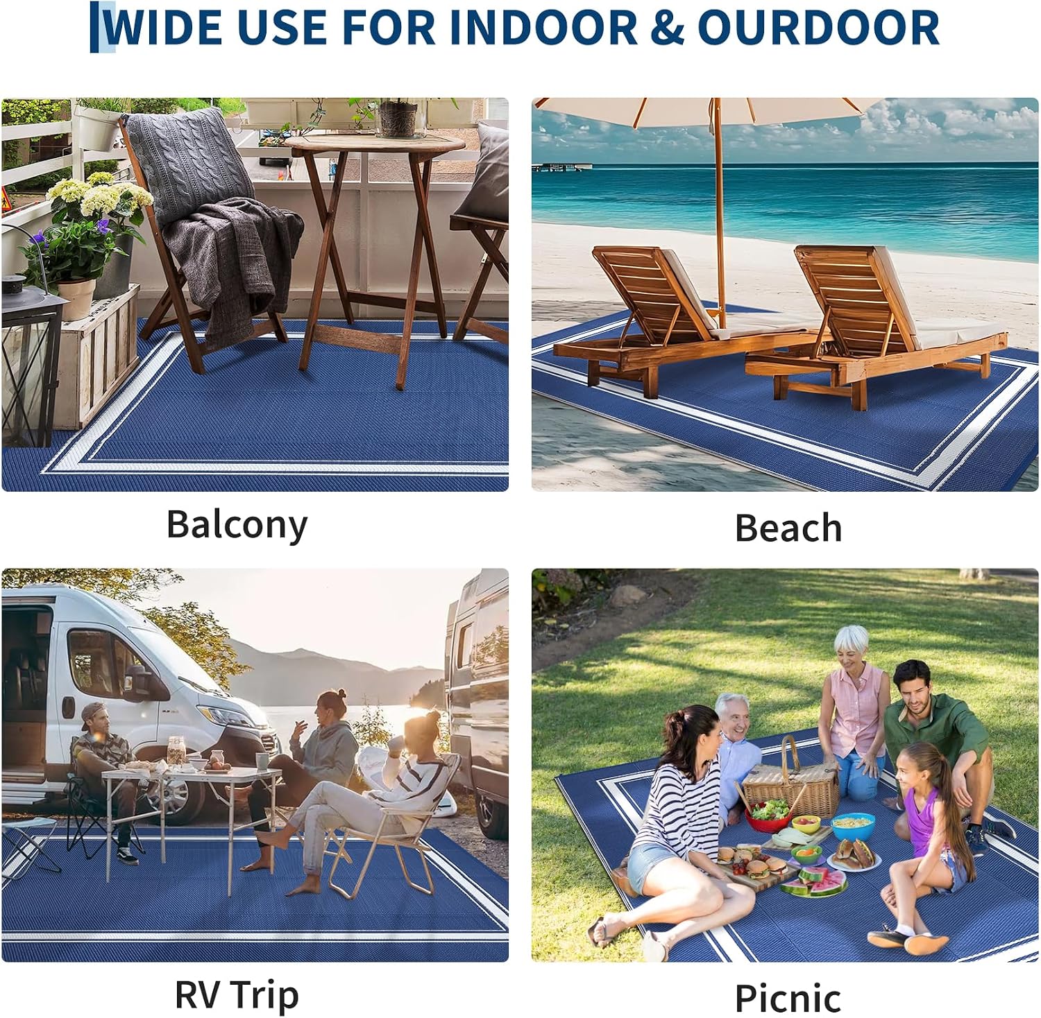 8x10/9X12FT Outdoor Rug Carpet - Outdoor Camping Rugs 8X10 ulasan dan harga